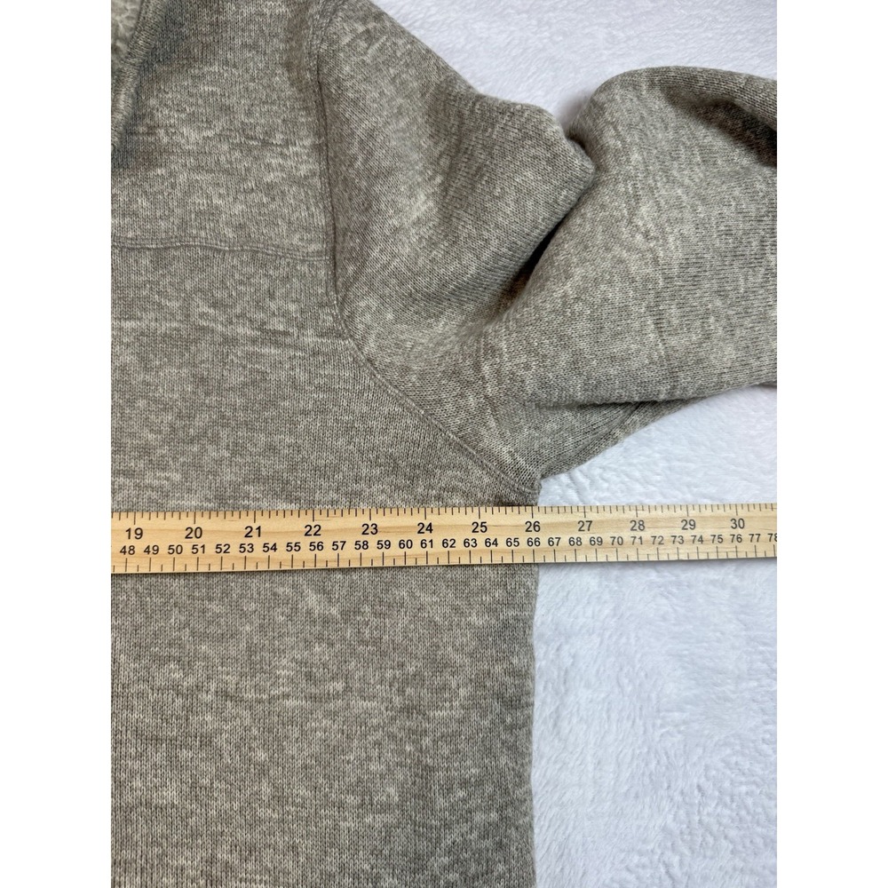 Eddie Bauer Sweatshirt Mens XXL Beige Mock Neck 1/4 Zip Pullover Knit Pockets - Picture 4 of 10